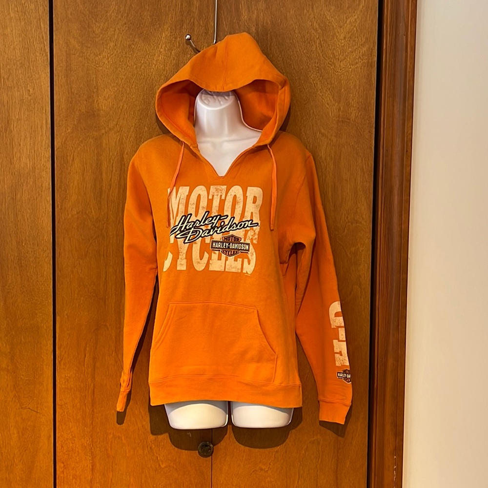 Woman’s Licensed Harley-Davidson hooded sweatshirt.